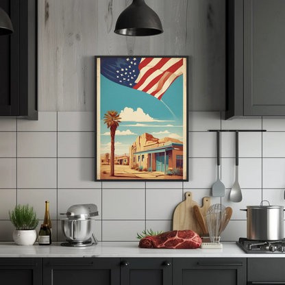 Chandler Arizona American Pride Vintage Travel Poster