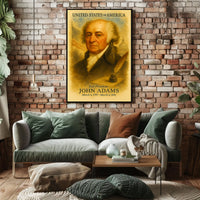John Adams 2nd President of the United States Vintage Watercolor Poster