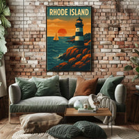 Rhode Island Coastal Charm Poster