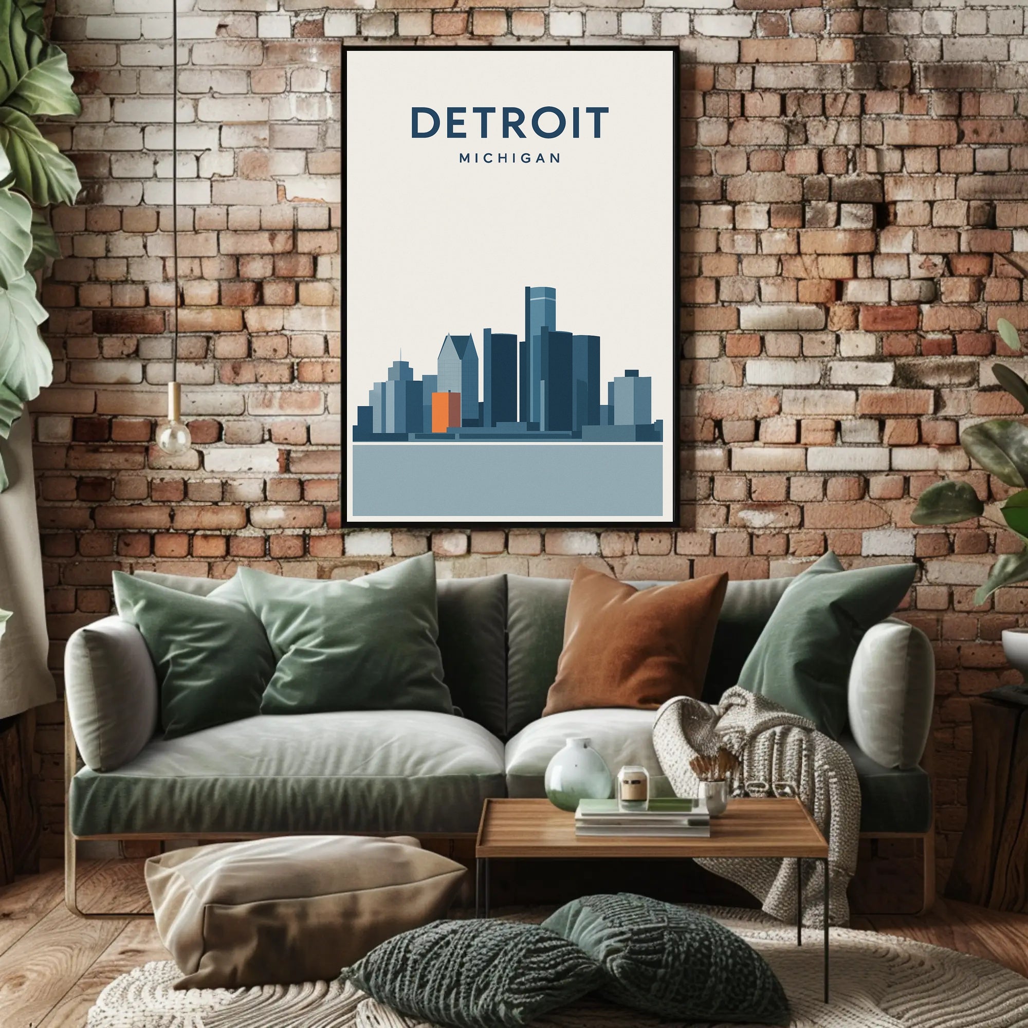 Detroit Skyline Poster PosterGoat