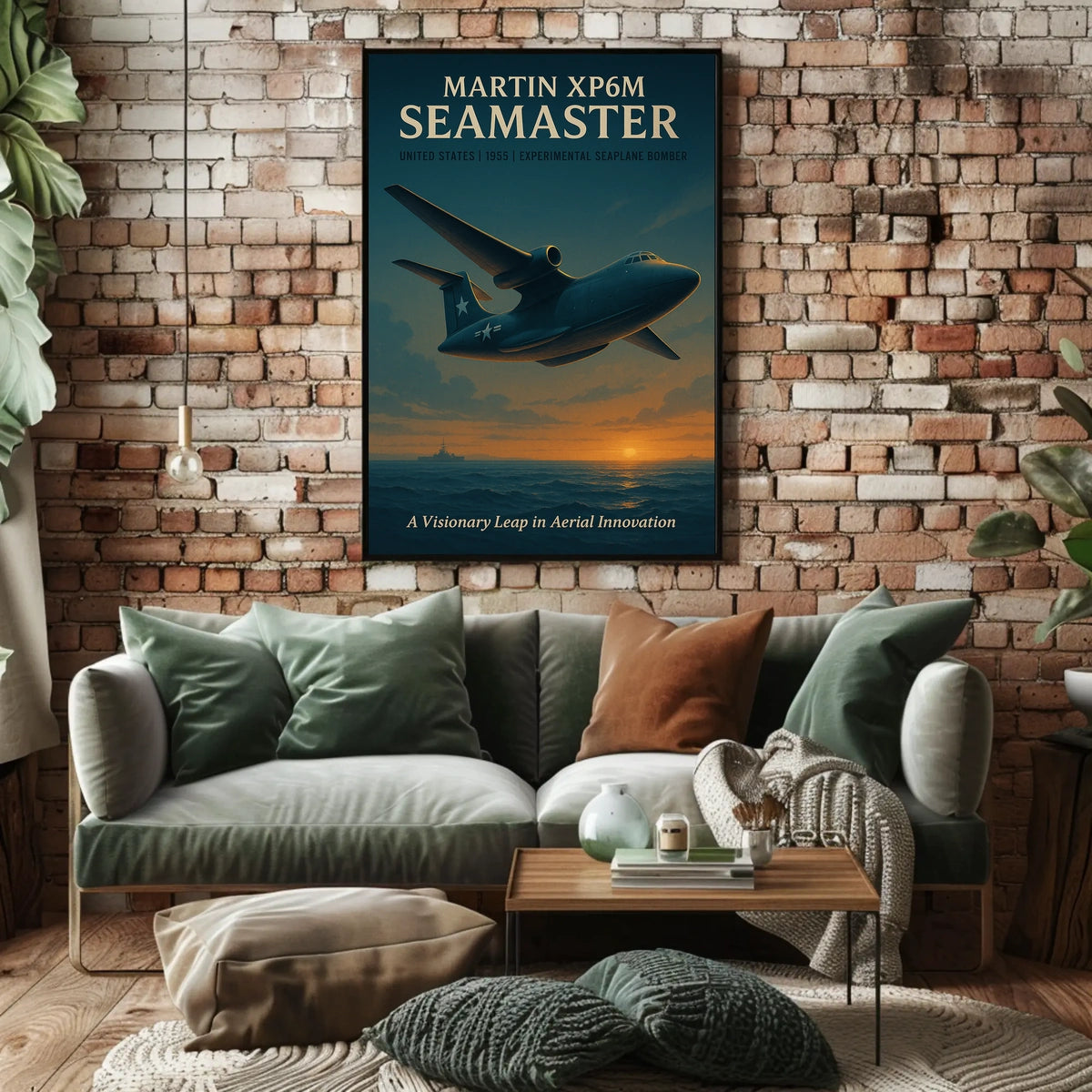 Martin XP6M Seamaster Vintage Aviation Poster Art