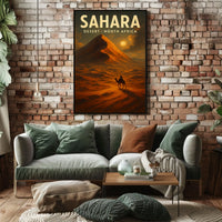 Sahara Desert Camel Adventure Travel Cinematic Poster