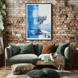 Timeless Blue Mediterranean Serenity Artistic Poster