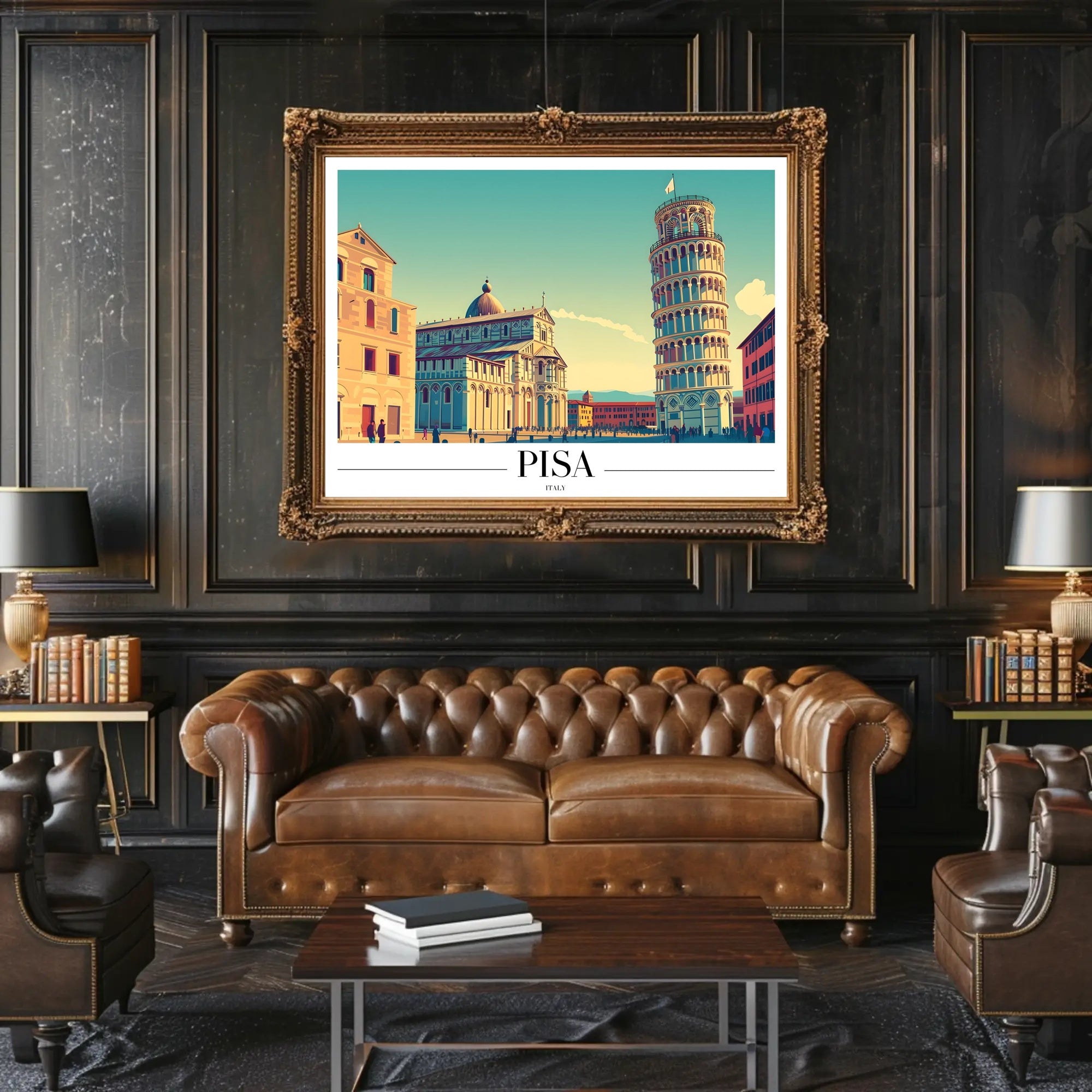 Pisa Italy Landscape Art Print Travel Poster