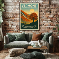 Vermont Autumn Landscape Poster Vintage Art Print