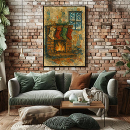 Cozy Holiday Hearth Poster