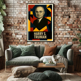 Harry S. Truman 33rd President of the United States Abstract Pop Poster