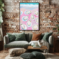 Oyster Coastal Poster Pastel Beach Wall Art