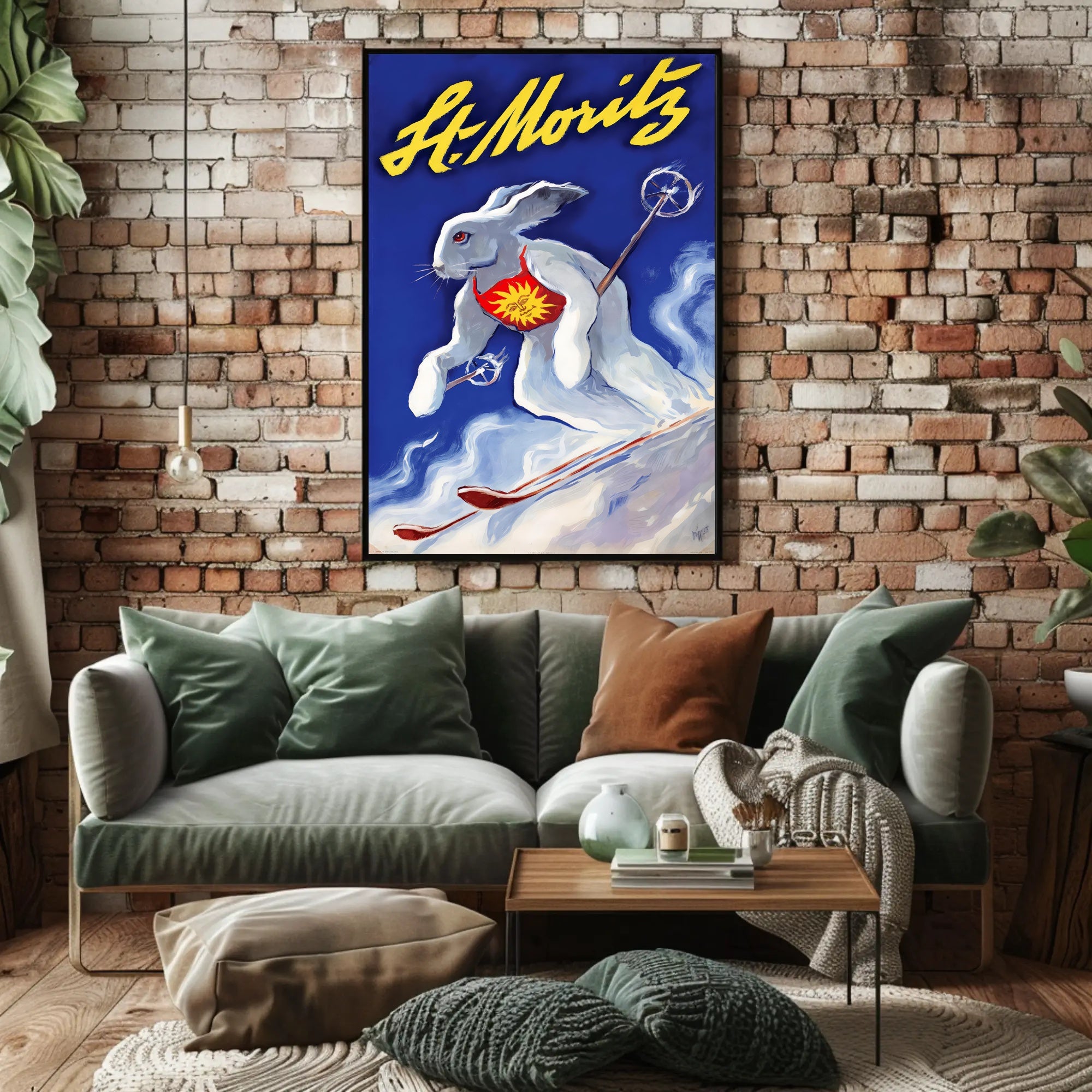 St. Moritz Skiing Poster PosterGoat