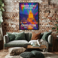 Rainbow Double Exposure Charleston Poster