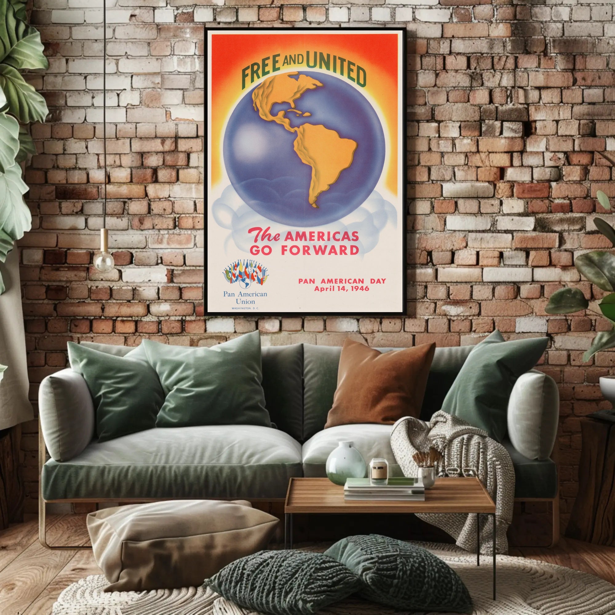 Free and United: Pan American Day Poster PosterGoat