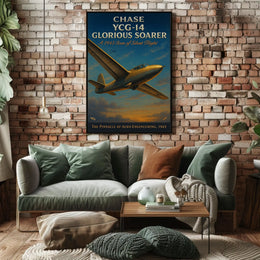 Chase YCG-14 Glider Aviation Vintage Engineering Poster