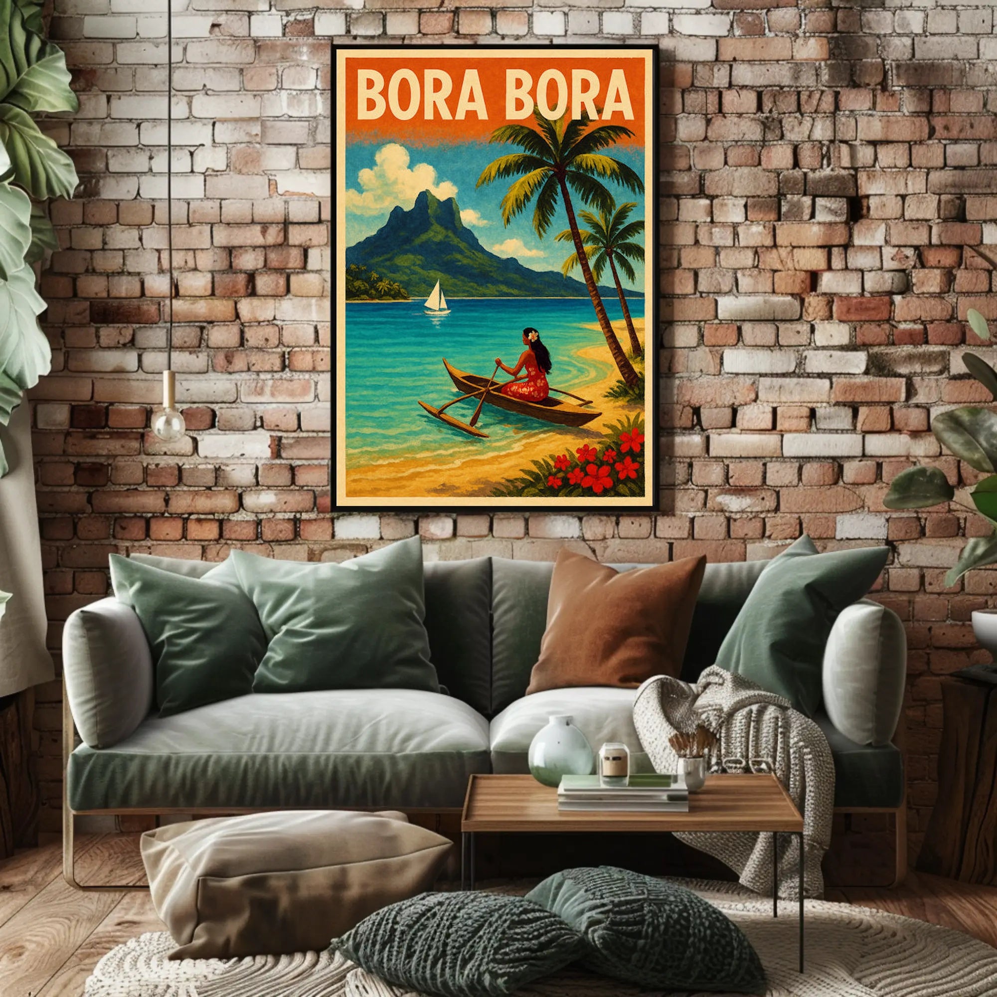 Bora Bora Scenic Vintage Travel Poster PosterGoat