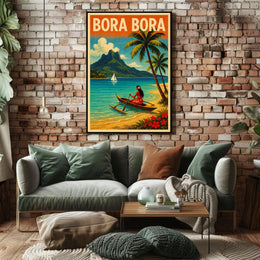 Bora Bora Scenic Vintage Travel Poster PosterGoat