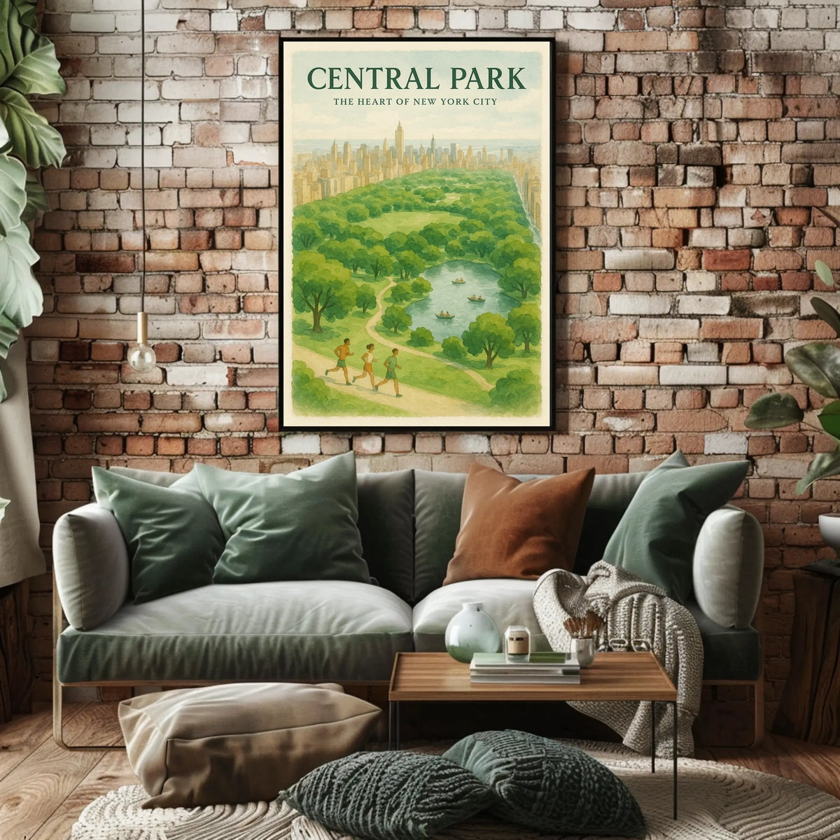 Central Park Harmony Cityscape Poster Vintage Wall Art