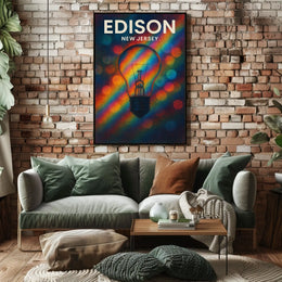 Edison New Jersey Scenic Minimalist Typography Poster