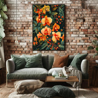 Vibrant Orchid Botanical Art Poster for Modern Tropical Decor