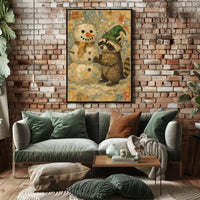 Winter Wonderland With Raccoon And Poster