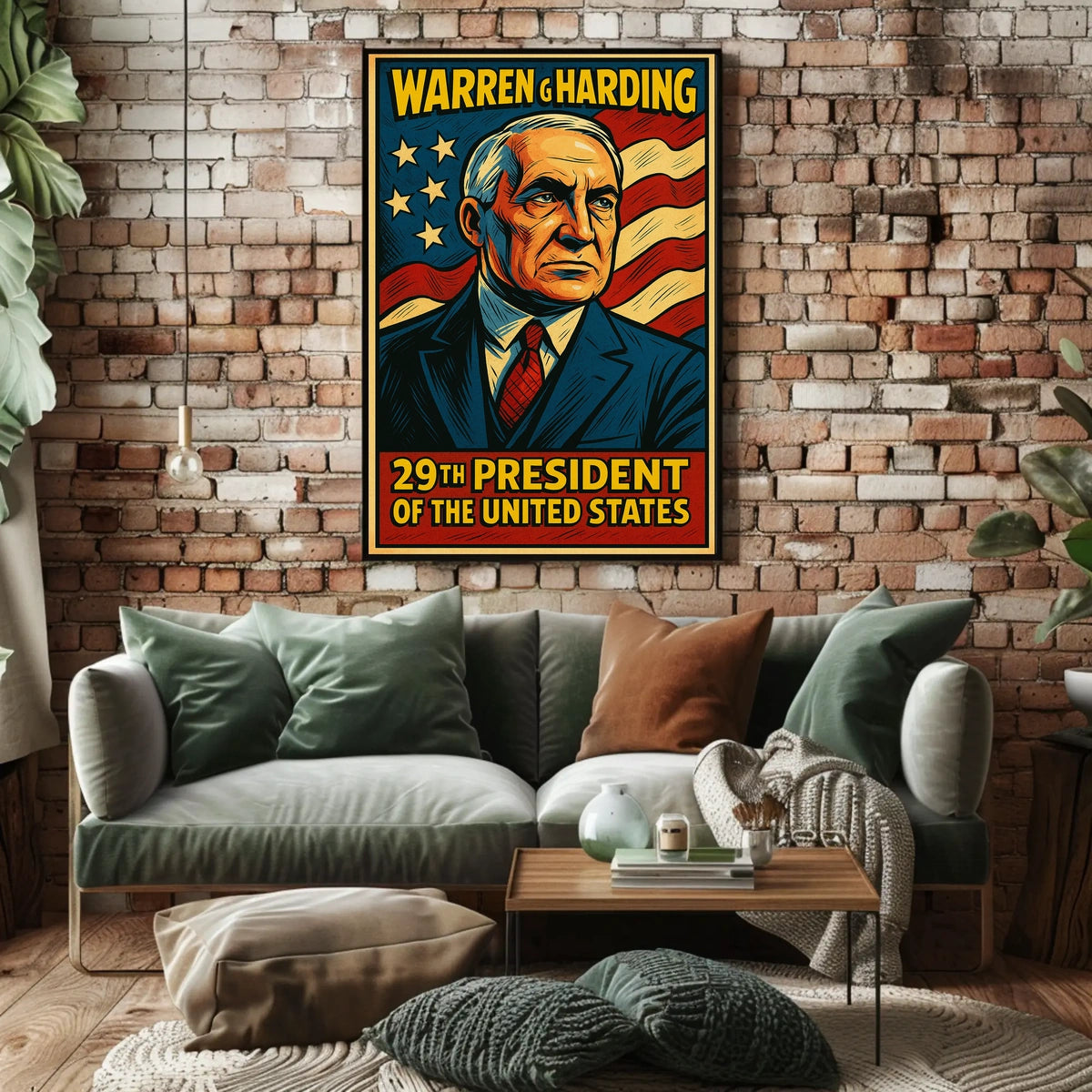 Warren G Harding 29th President Poster History Wall Art