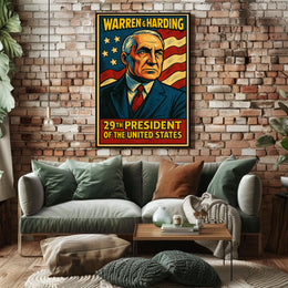 Warren G Harding 29th President Poster History Wall Art