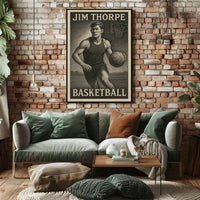 Jim Thorpe Basketball Heritage Art Poster