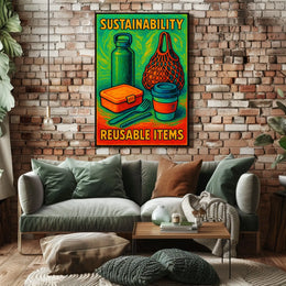 Sustainability Reusable Items Poster