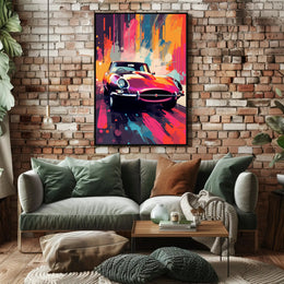 Vibrant Classic Car Art Poster