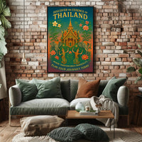 Thailand Cultural Heritage Vintage Travel Poster