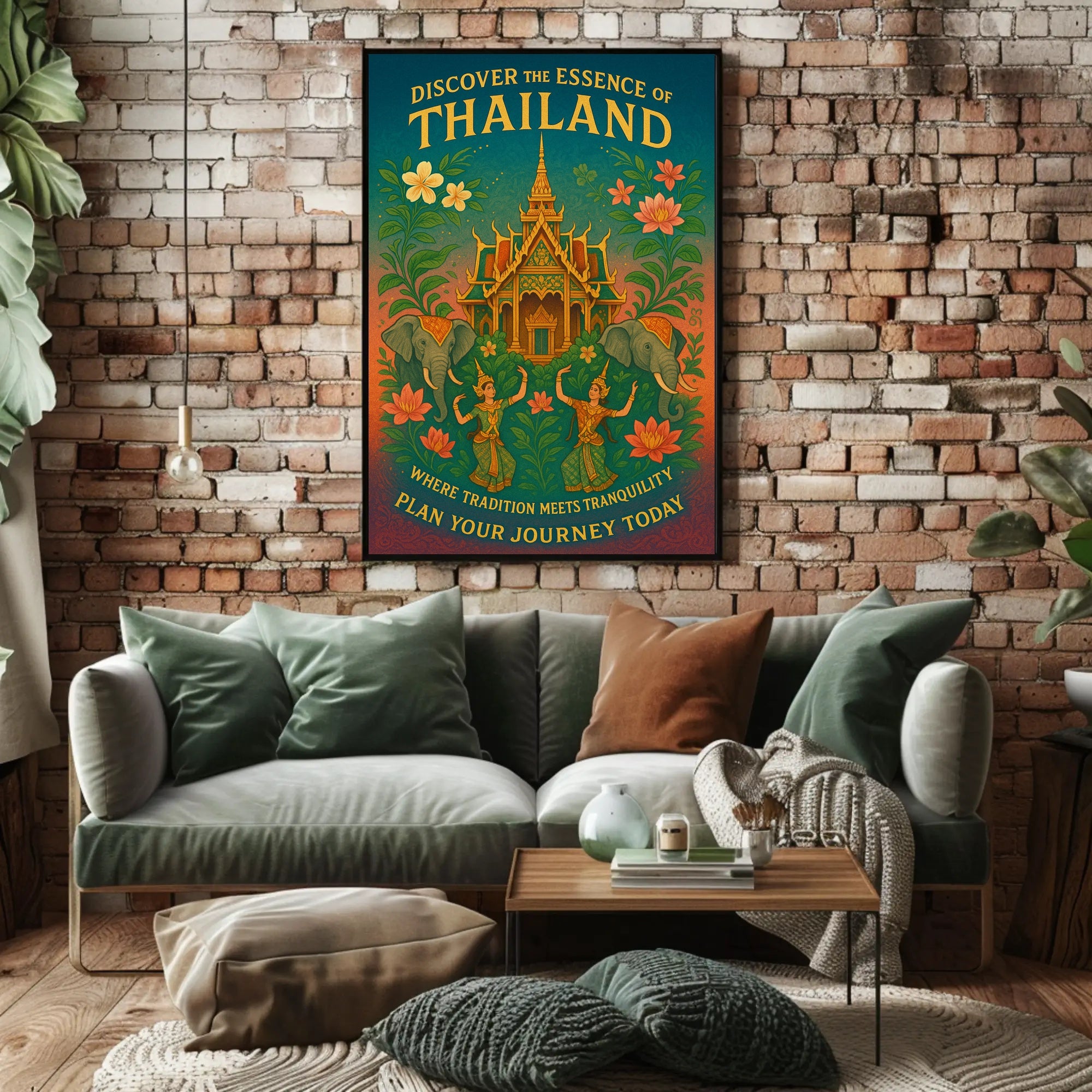 Thailand Cultural Heritage Vintage Travel Poster