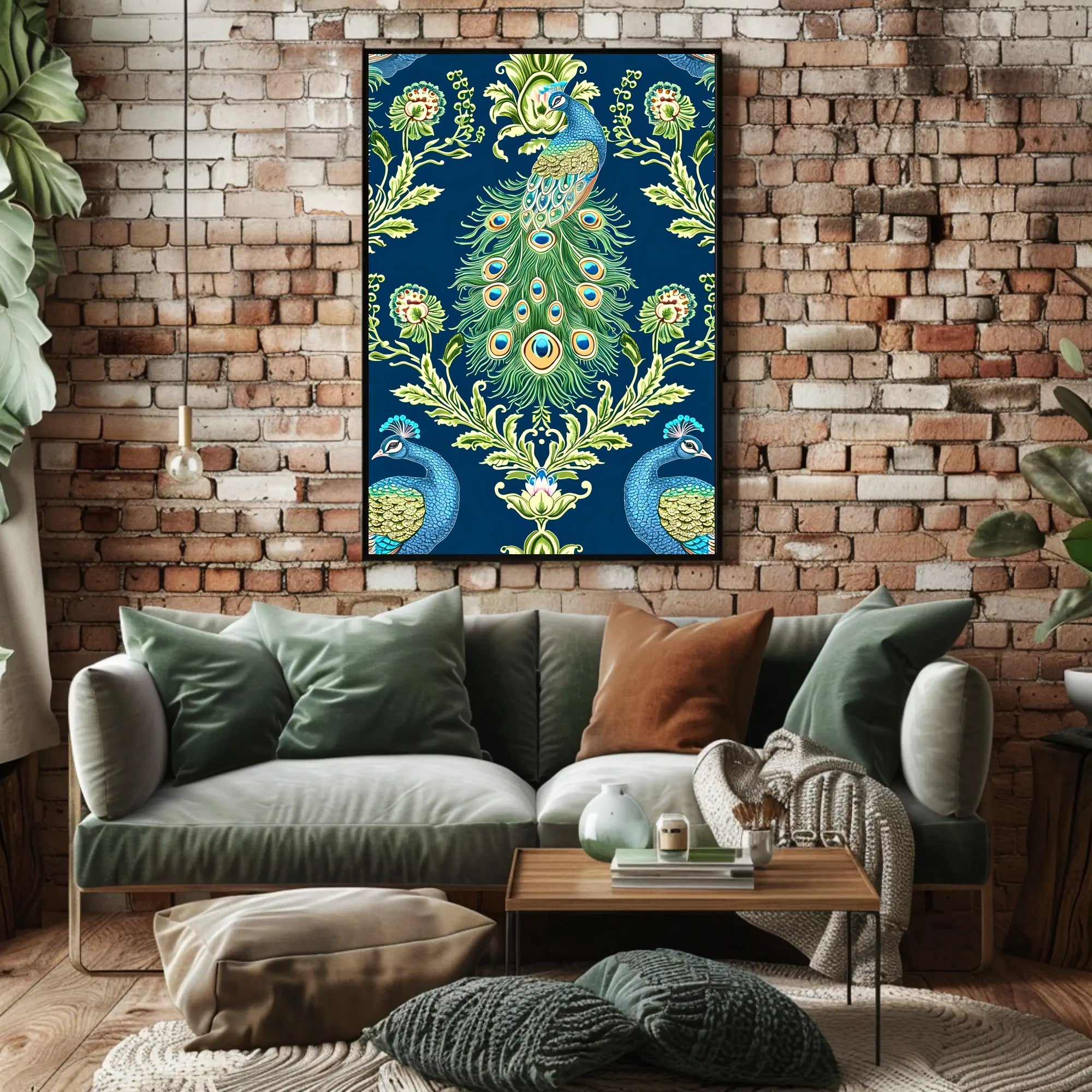 Majestic Peacock Elegance William Morris Art Poster