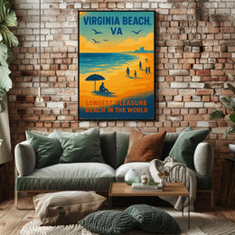 Virginia Beach, VA Longest Pleasure Beach Poster