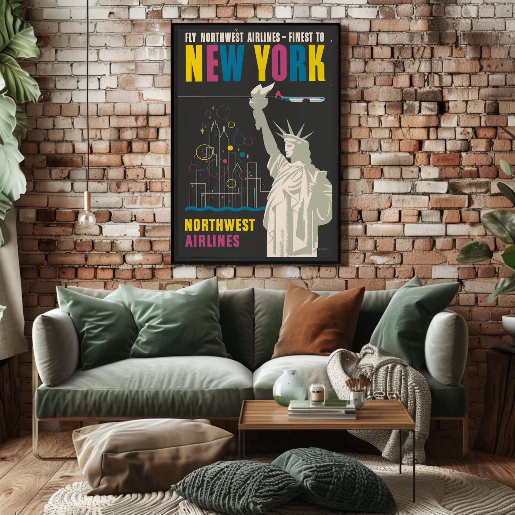 Fly Northwest Airlines to New York Poster PosterGoat
