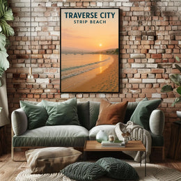 Traverse City Beach Sunset Poster