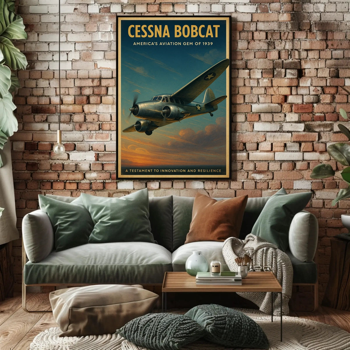 Cessna Bobcat Vintage Aviation Poster: Inspiring Flight Art