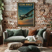 Cessna Bobcat Vintage Aviation Poster: Inspiring Flight Art