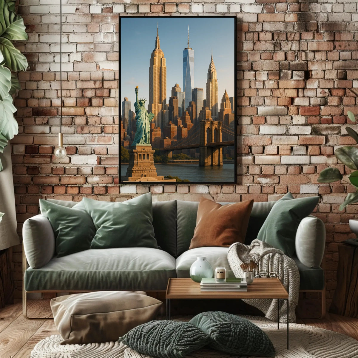 New York City Landmarks Skyline Poster Modern Wall Art