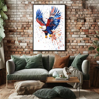 powerful bald eagle flying Poster