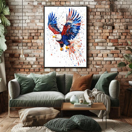 powerful bald eagle flying Poster