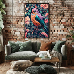 Vibrant Bird In Bloom William Morris Art Poster