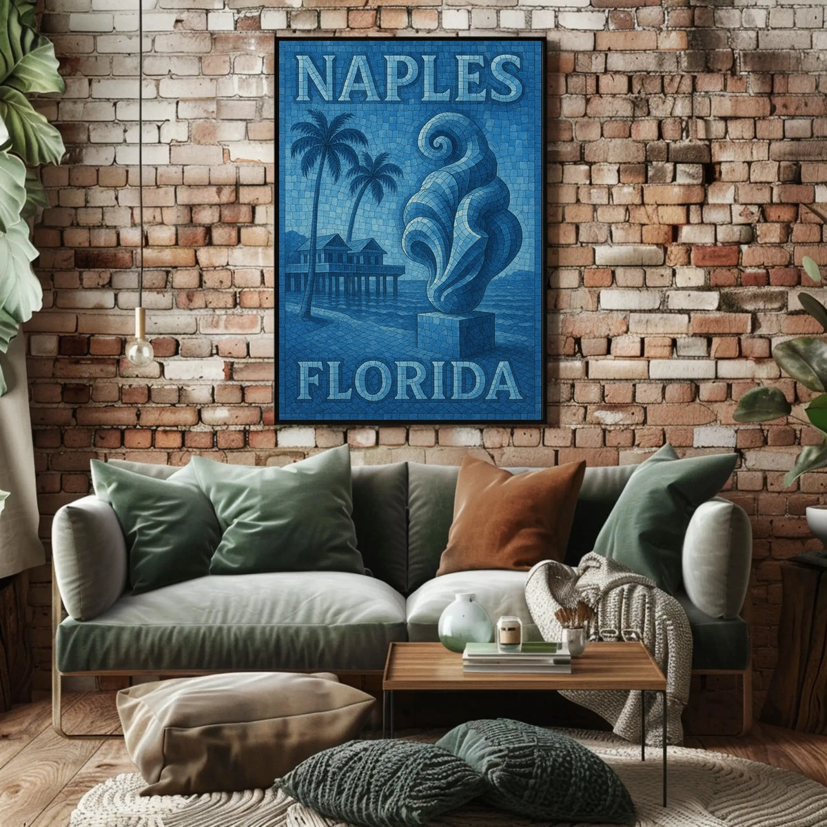 Naples Florida Poster Wall Art Coastal Beach Scene