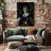 Baroque Angelic Renaissance Figure with Books Fantasy Poster PosterGoat