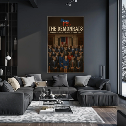 Demonrats Political Satire Group Portrait Parody Poster