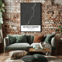 New York City Marathon Route Poster Modern Wall Art