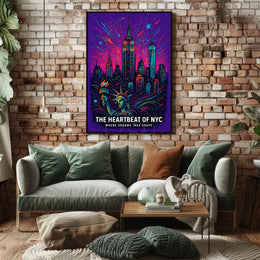 New York City Dreamscape Skyline Poster Modern Wall Art
