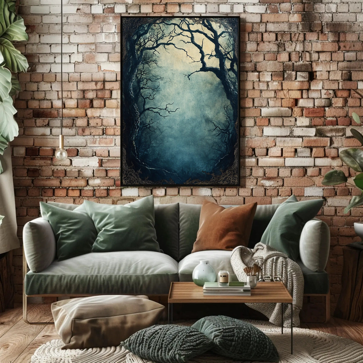 Mysterious Forest Scene Artistry Wall Decor Abstract Artistic Poster