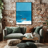 Ocean Trio Coastal Poster Minimalist Beach Wall Art