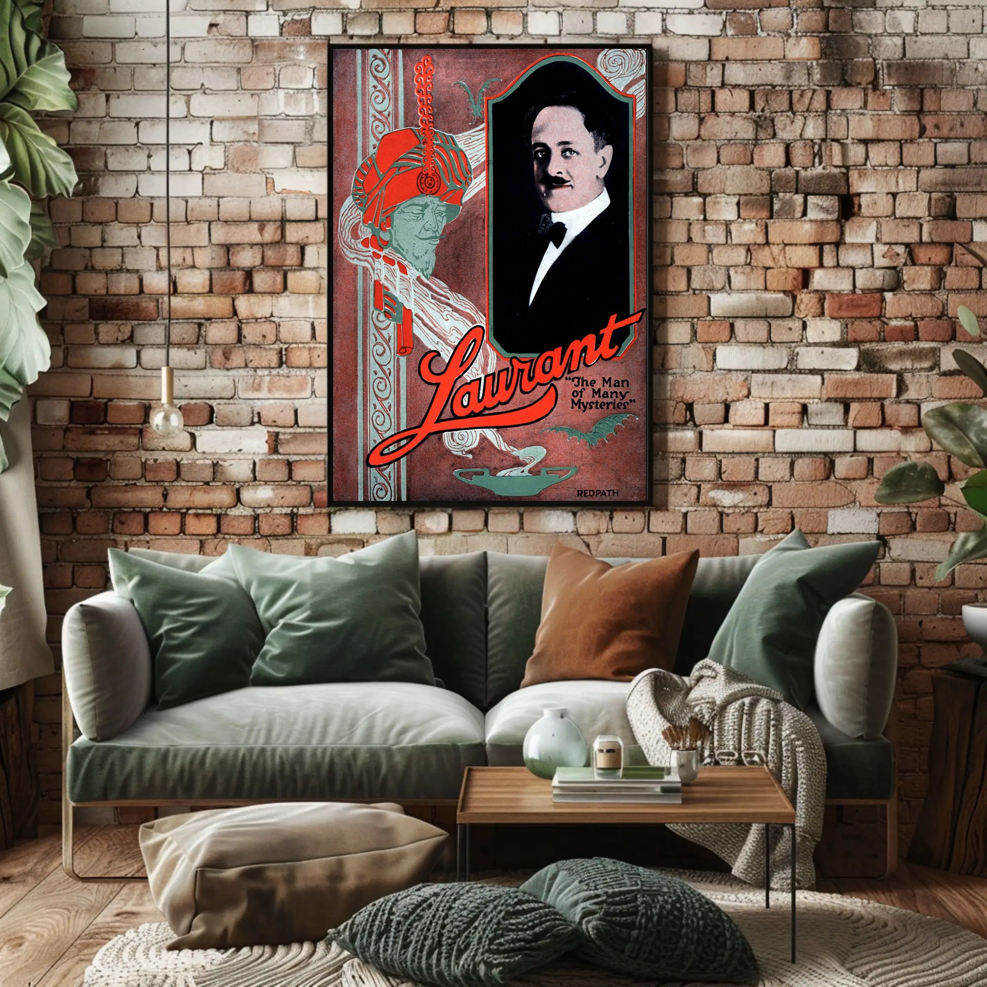 Laurant's Enigmatic Vintage Illusionist Magic Show Poster - Artistic Poster