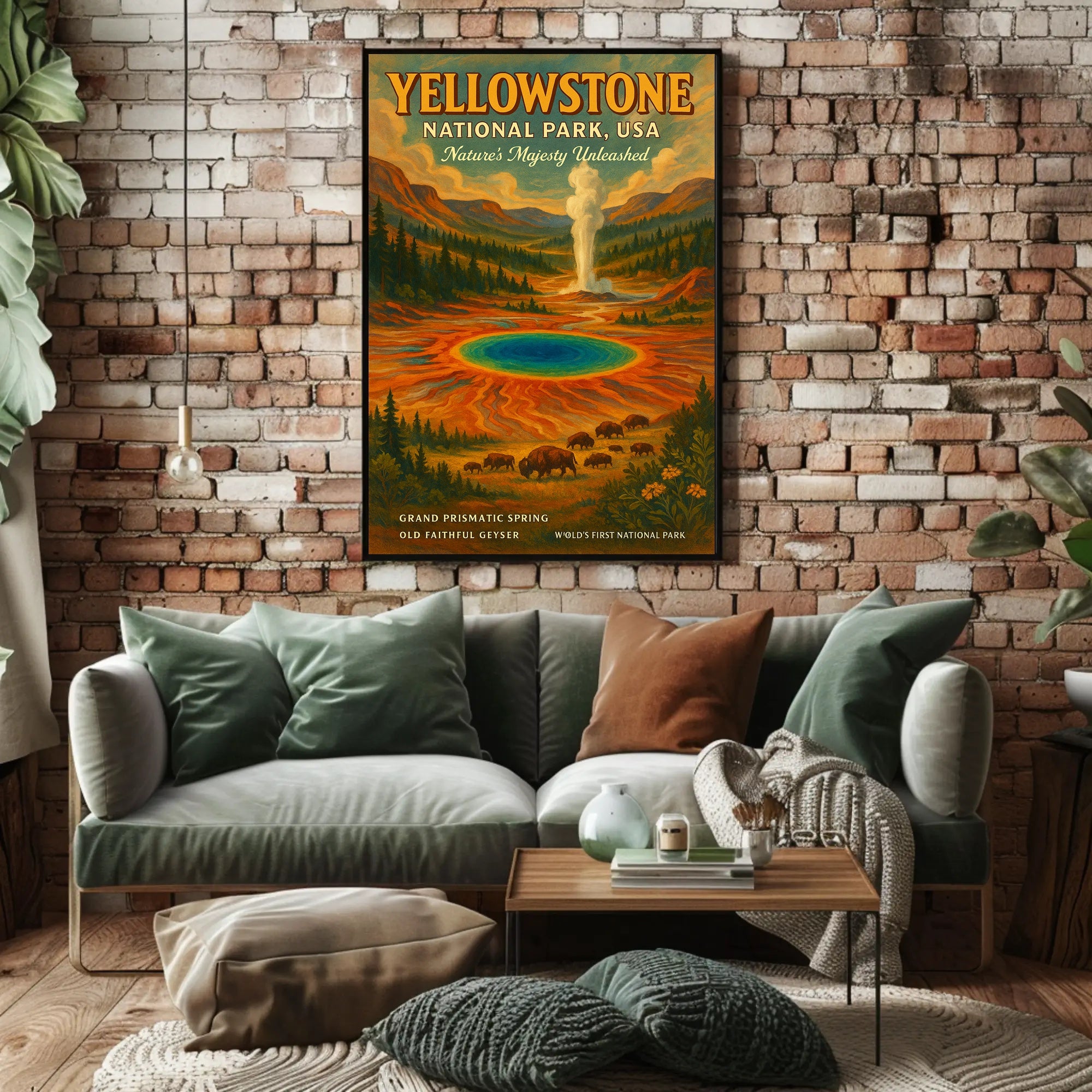 Yellowstone Vintage Travel Poster Wall Art