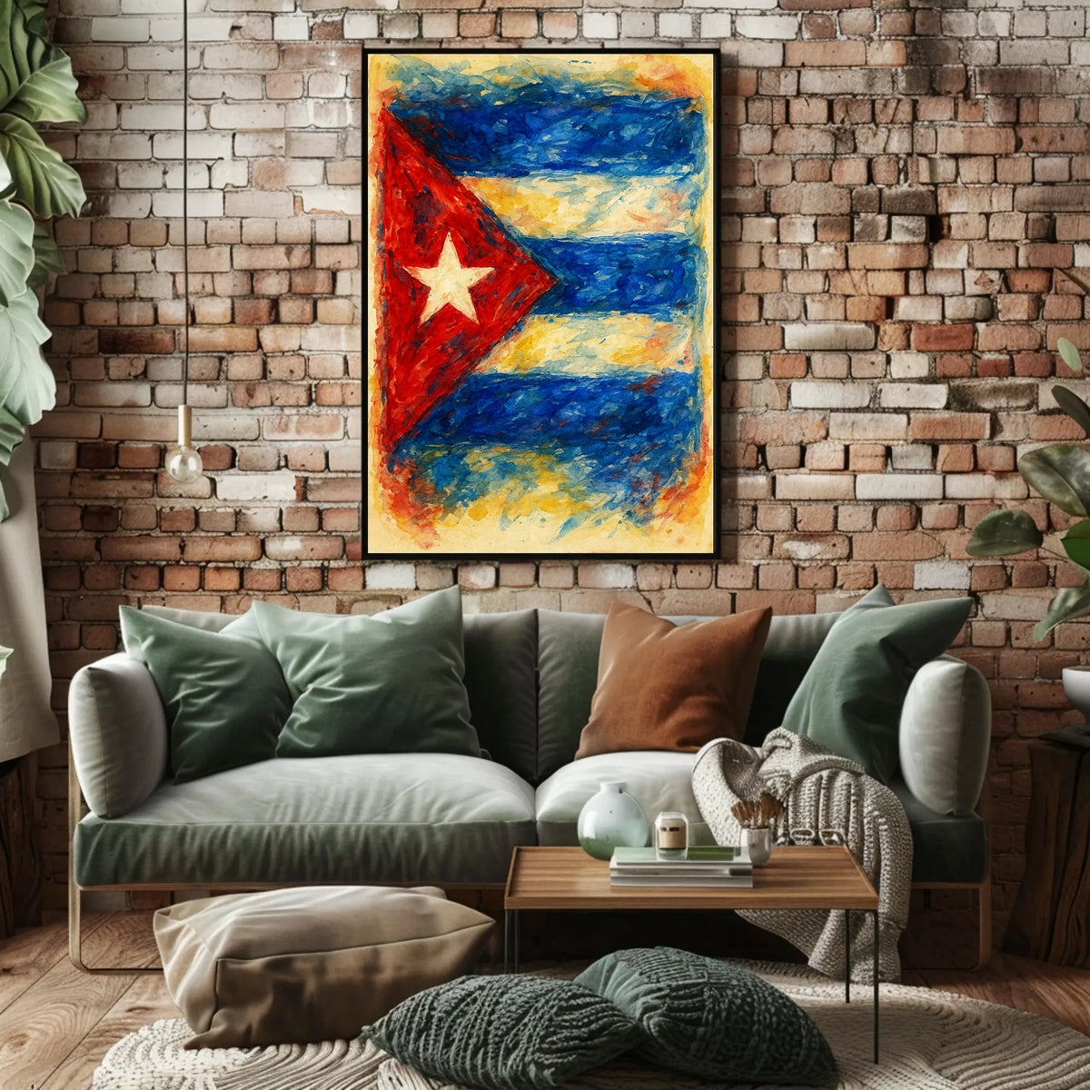 Cuban Flag In Watercolor Poster