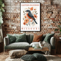 Eastern Bluebird Modern Art Poster for Home Decor